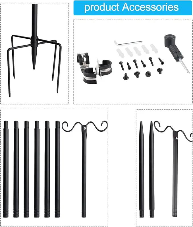 Lightdot Outdoor String Light Poles, 9FT Metal Patio Light Poles Post for Outside with Fork for Outside Hanging Backyard Garden, Deck Lighting Stand for Parties, Wedding, Halloween Decor -3Pack by GreenHaven Gardens