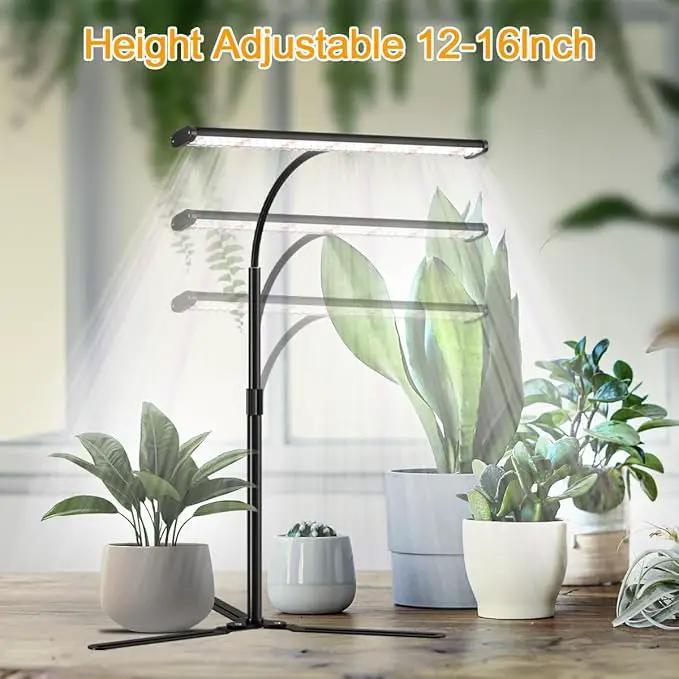 Super-Bright Grow Light for Indoor Plants, 6000K 108LEDs Full Spectrum Plant Lamp with Timer 4/8/12Hrs & Height Extendable for Home Office Desktop Plants, 12V 3A High Power Output for Faster Growth by GreenHaven Gardens