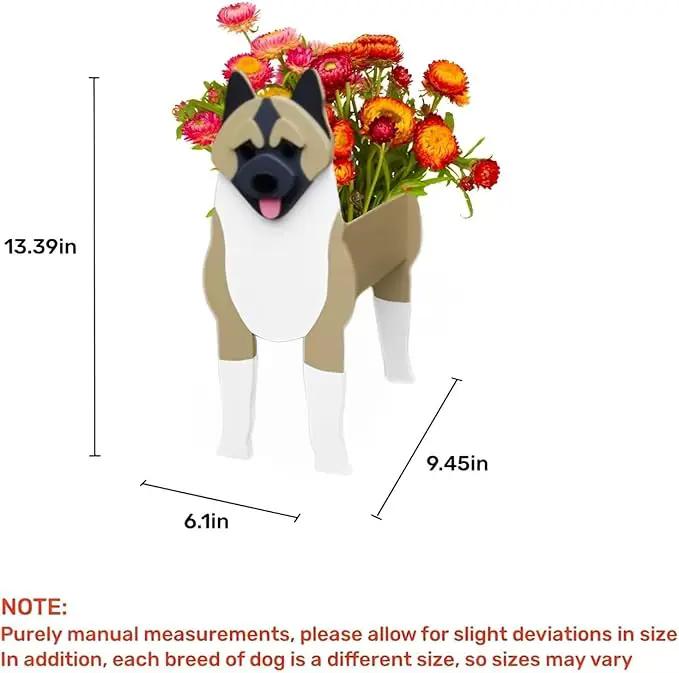 American Akita Dog Planter Plant Pots,Cute Garden Dog Flower Planter,Dog Planters Birthday Gifts for Women,Office,Indoor/Outdoor Decor（9.45 * 6.1 * 13.39in） by GreenHaven Gardens