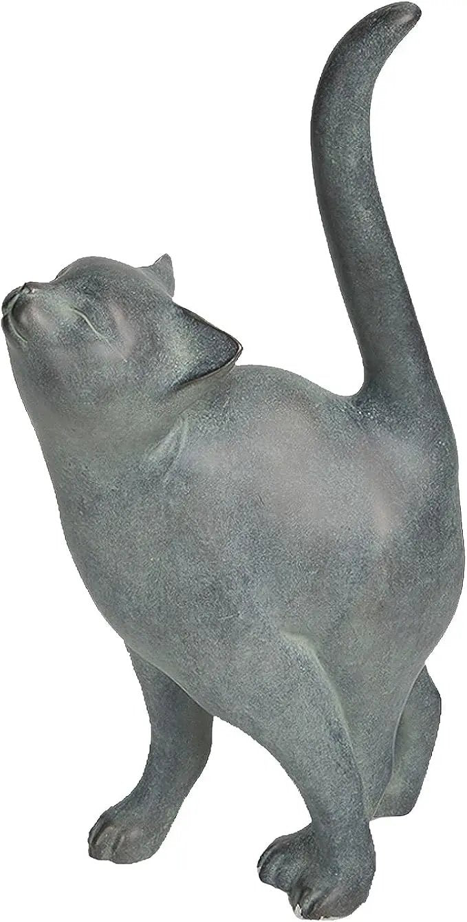 Newman House Studio Garden-Statues Cat-Figurines Home Garden Decor - Farmhouse Backyard Polyresin Kitten 7.6L x 4W x 14.5H inch by GreenHaven Gardens