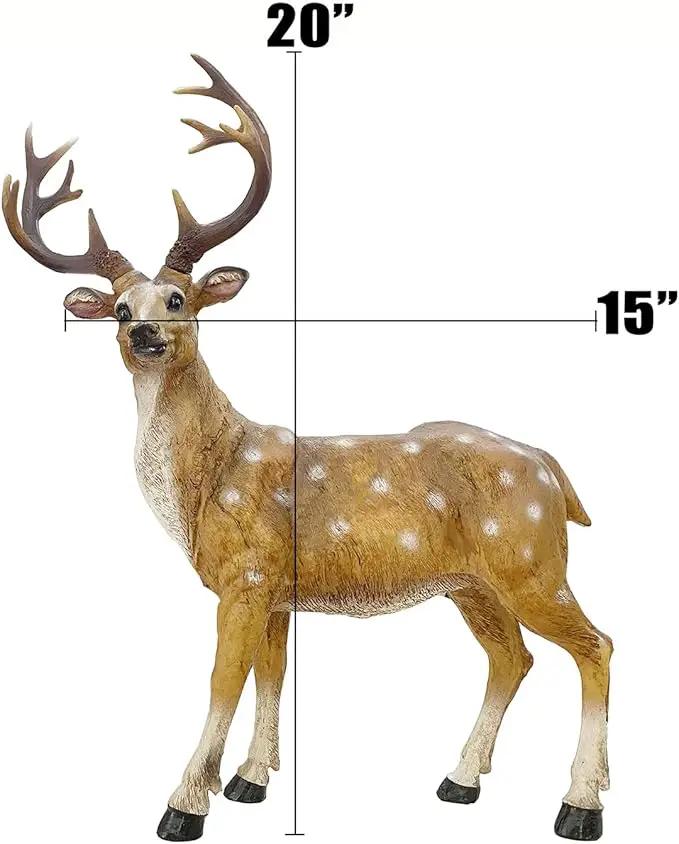 XTAPAN Resin Sika Standing Deer Statue Garden Animals Decorations Outdoor Sculpture Yard Art Decor Lawn Ornaments Clearance Patio Decoration Figurine Christmas Home Decorations by GreenHaven Gardens