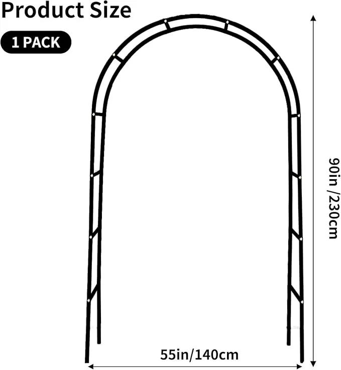 RUBFAC Metal Garden Arch, Wedding & Event Decoration, Garden Trellis for Climbing Plants, Assemble Freely 2 Sizes for Various Climbing Plant Roses Vines Bridal Party Decoration, Black, 1 Pack by GreenHaven Gardens