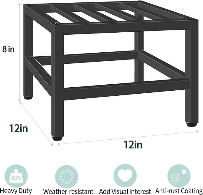 Plant Stand Indoor Outdoor, 2 Pcs Heavy Duty Plant Stands Metal Pedestal Stand for Indoor Outdoor, Wrought Iron Flower Stand Display Planter Shelf for Garden Deck Living Room by GreenHaven Gardens