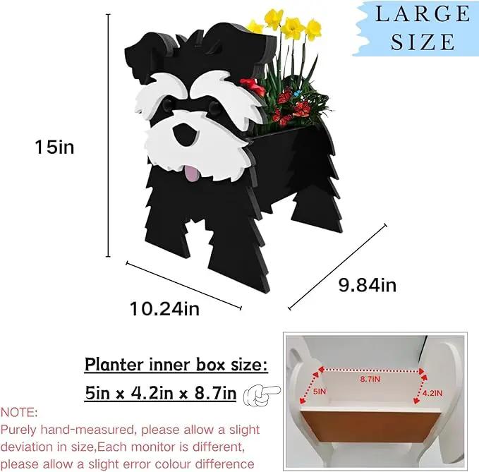 Black Schnauzers Dog Planter Plant Pots,Cute Garden Dog Flower Planter,Large Dog Planters Birthday Gifts for Women,Office,Indoor/Outdoor Decor(9.84 * 10.24 * 15in) by GreenHaven Gardens