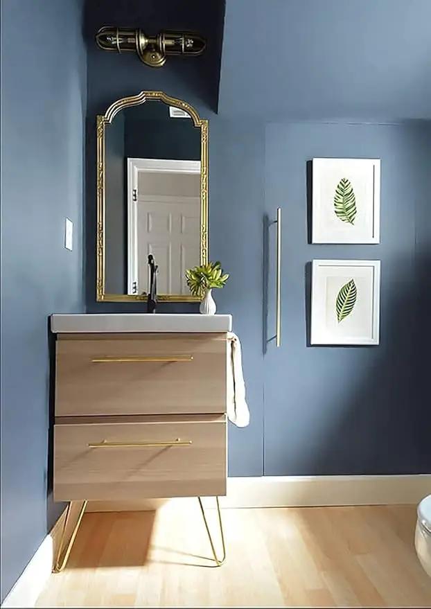 Dimoon 236''x17.7'' Blue Peel and Stick Wallpaper Contact Paper Modern Self Adhesive Wall Paper Removable Renter Friendly Textured Solid Color Shelf Cabinet Vinyl Roll (236''x17.7'',Blue Grey) by GreenHaven Gardens