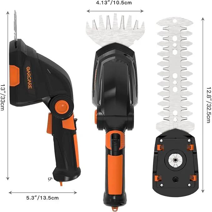 GARCARE 2 in 1 Grass Shear Cordless 7.2V Bush Timmer Handheld Grass Cutter for Shrub, Garden and Lawn Built-in 1500mAh Lithium Battery with 60min Fast Charger by GreenHaven Gardens