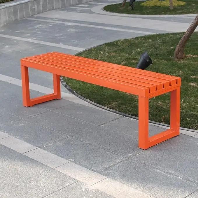 Weatherproof Metal Dining Bench, Outdoor Bench Backless Patio Bench 2-Person Farmhouse Bench Garden Bench for Kitchen, Living Room, Entryway(Orange,5.9ft) by GreenHaven Gardens