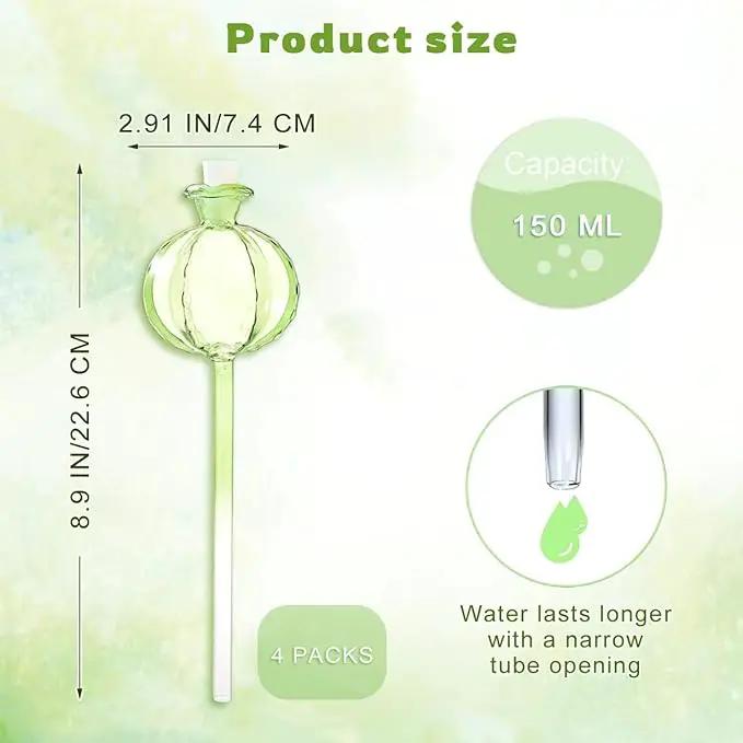 4 PCS Plant Self Watering Globes 8.9 Inch Plant Watering Devices Colorful Glass Glass Watering Bulbs for Indoor Outdoor Plants by GreenHaven Gardens