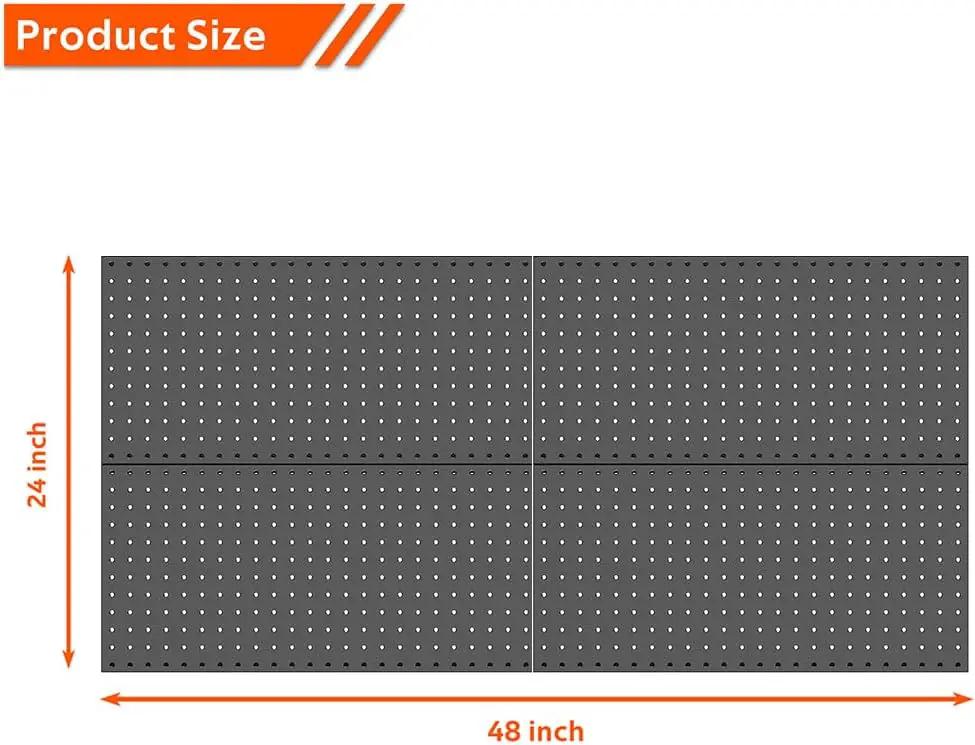 Ultrawall 4 Pcs Metal Pegboard Wall Panels, Peg Boards for Garage Tool Storage by GreenHaven Gardens
