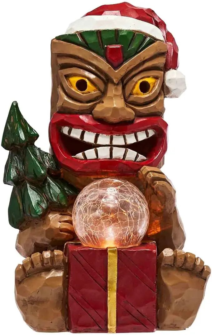 Outdoor Garden Decor-Christmas Tiki Totem Statues Light Beautiful Gift-Giving for Your Indoor Christmas & Holiday Decorations（9.65“） by GreenHaven Gardens