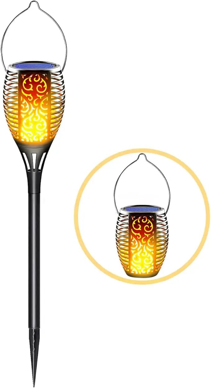 Large Solar Torch Light with Flickering Flame, Upgraded 3-in-1 Solar Fire Lights Outdoor Hanging Lanterns, Festival Decorations Solar Powered Tiki Torches for Garden, Pathway, Lawn, Yard by GreenHaven Gardens
