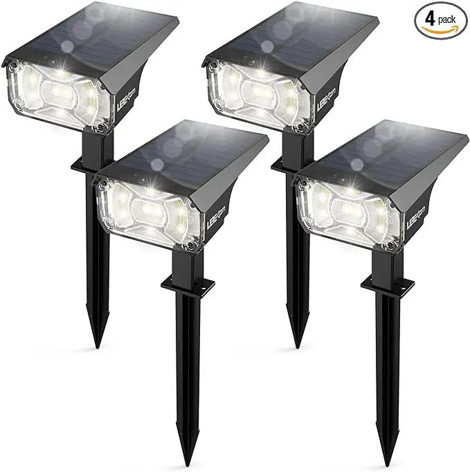 Solar Spot Lights Outdoor,IP65 Waterproof 40 LEDs Solar Landscape Spotlights,USB & Solar Powered Wall Lights,3 Modes Outdoor Solar Garden Lights Outdoor In-Ground Lights for Yard Porch 4 Pack by GreenHaven Gardens