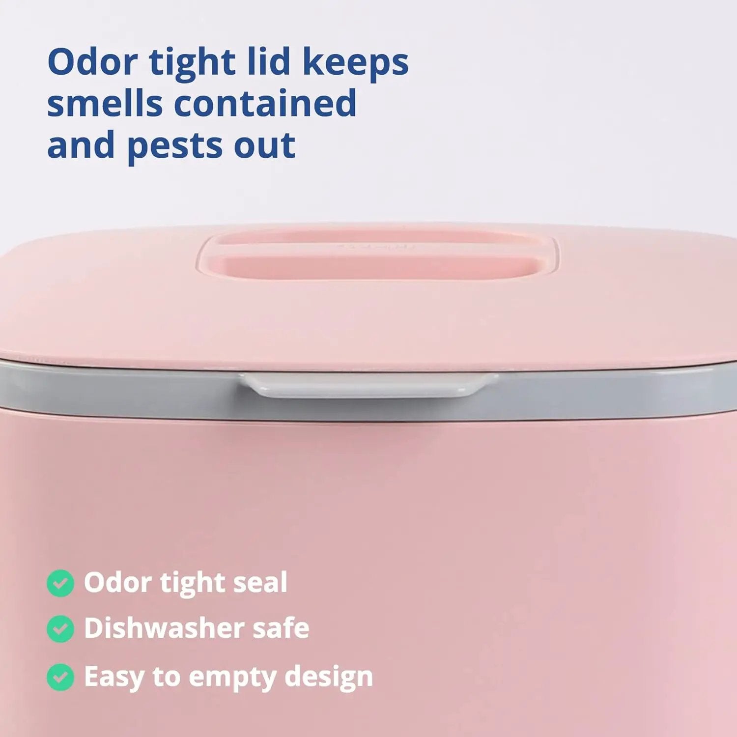 BLUE GINKGO Kitchen Compost Bin [5L / 1.32 GAL] – Filter-Free, Odor-Tight Countertop Food Waste Pail with Handles (Made in Korea, Pink) by GreenHaven Gardens