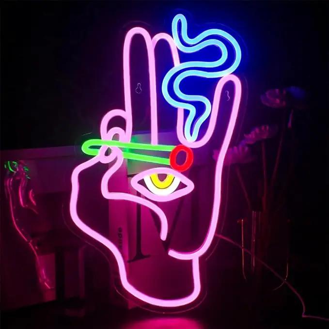 WLHOPE Evil Eye Neon Signs Hand Eye Neon Signs Pink Blue Led Neon Signs for Wall Decor, Hamsa Neon Sign, USB Connectivity Eye Neon Light Signs for Bedroom Game Room Home Bar Pub Cafes Party Gift by GreenHaven Gardens