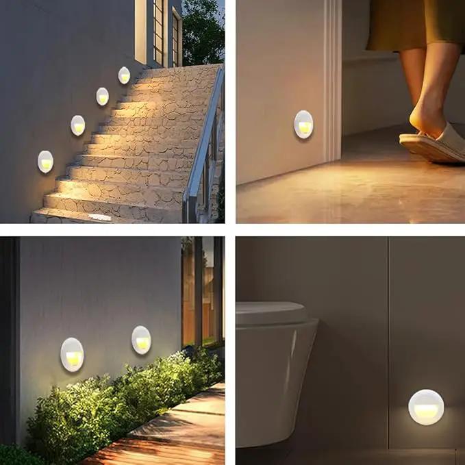 6Pcs 3W LED Recessed Wall Light, Step Light Warm White 3000K, IP65 Waterproof Staircase Light Lighting lamp, Inside Outside Garden Balcony Corridor, Aluminum, 120V White by GreenHaven Gardens