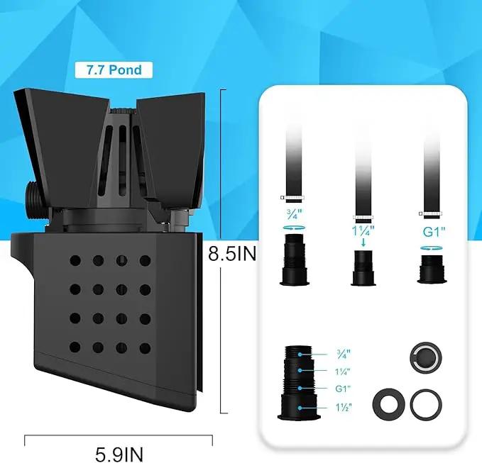 3000GPH Pond Pump - 200W Submersible Water Pump with Barrier Bag, Ultra Quiet Aquarium Pump with 33FT Power Cord for Pond, Waterfall, Fish Tank, Statuary, Hydroponic, Black by GreenHaven Gardens