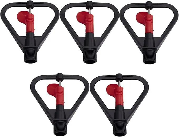 MroMax Butterfly Rotating Sprinkler, 1/2BSPF Thread Plastic Micro Atomizing Nozzle for Garden Irrigation, 5Pcs (Black&Red) by GreenHaven Gardens