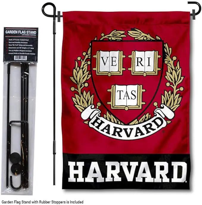 College Flags & Banners Co. Crimson Coat of Arms Garden Flag with Stand Holder by GreenHaven Gardens