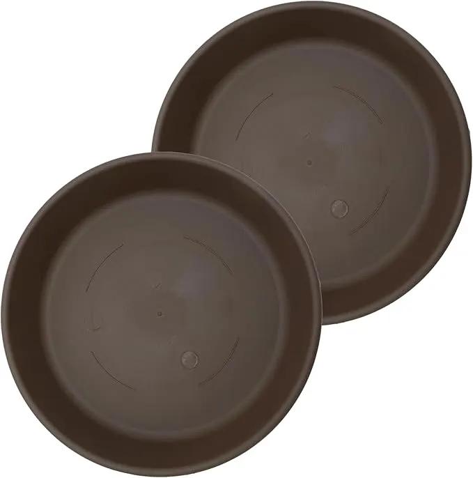 The HC Companies Flower Pot Saucers - Plastic Plant Saucer for Outdoors & Indoors - Traditional Design Plant Pot Trays for Water Drainage - Durable & Stylish Round Plant Tray (21-inch Clay) by GreenHaven Gardens