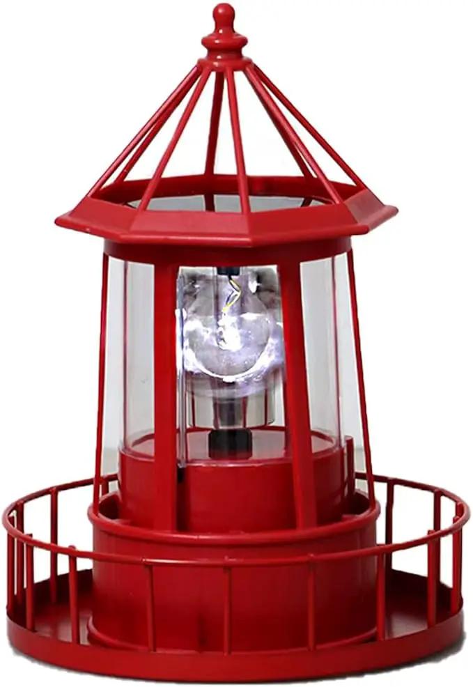 LED Solar Powered Lighthouse, 360 Degree Rotating Lamp Courtyard Decoration Waterproof Garden Smoke Towers Statue Lights for Outdoor Patio Garden Pathway by GreenHaven Gardens