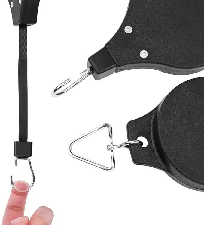 Pack Plant Hook Pulley, Retractable Plant Hanger Easy Reach Hanging Flower Basket for Garden Baskets Pots and Birds Feeder Hang High up and Pull Down to Water Or Feed (Black 6Pack) by GreenHaven Gardens