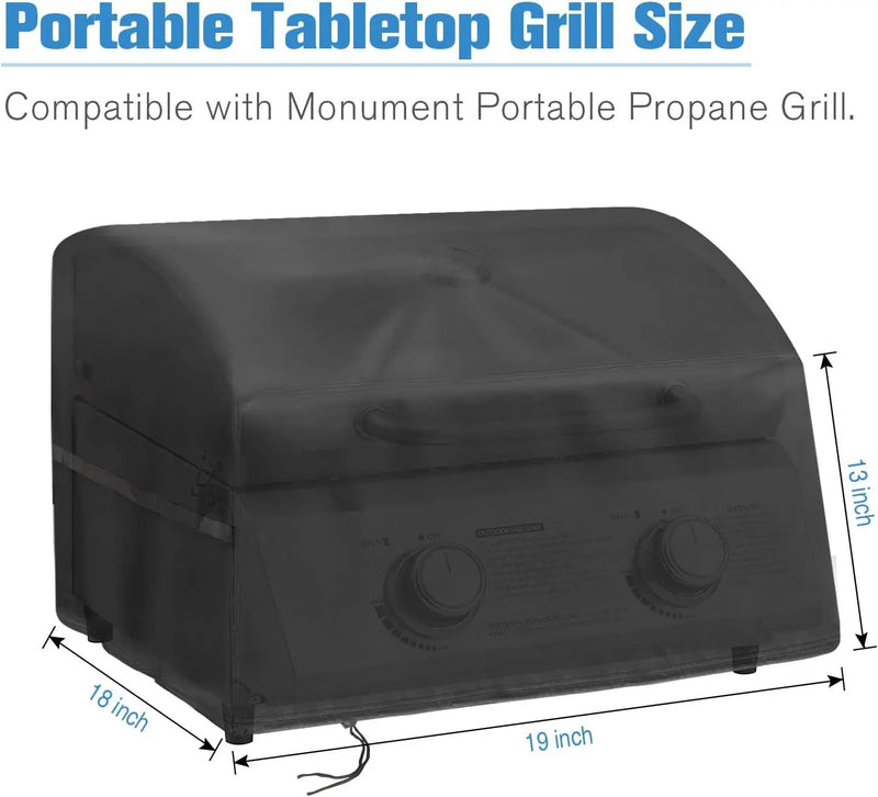 Grill Cover for Monument Portable Propane Gas Grill,Outdoor Waterproof Small Tabletop Grill Cover Heavy Duty Camping Table Top Grill Covers by GreenHaven Gardens