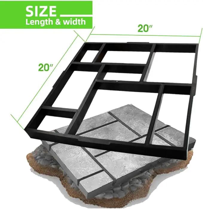 CJGQ 20"x20"x1.8" Plus Size Walk Maker Reusable Concrete Path Maker Molds Stepping Stone Paver Lawn Patio Yard Garden DIY Walkway Pavement Paving Moulds (8-Grid) by GreenHaven Gardens