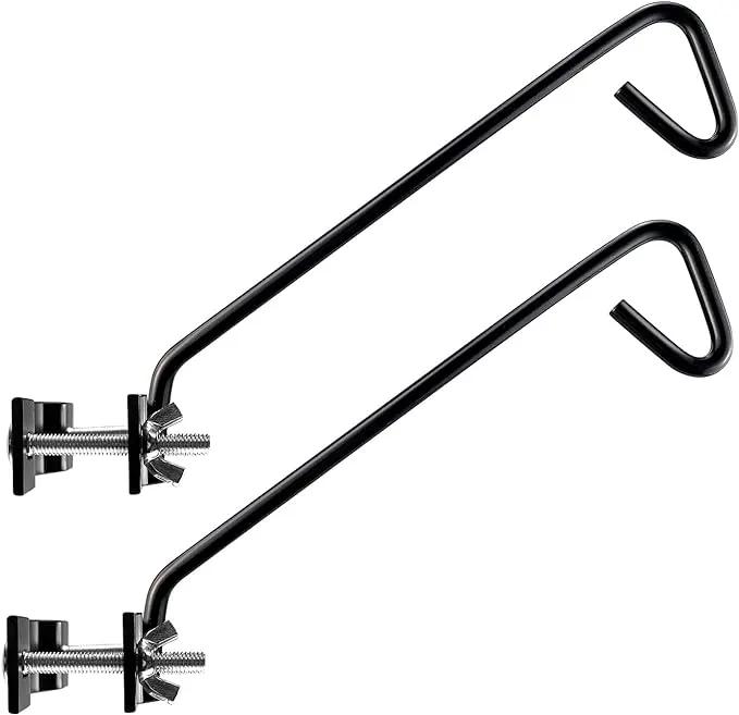 2 Packs 11 inches Fence Deck Hook Rail Hook Hanging Hook Mounting Kit Heavy Duty Bird Feeder Hook Decorative Hook Hanger for Bird Feeders Planters Suet Baskets Lanterns on Balcony Porch Railing Fence by GreenHaven Gardens