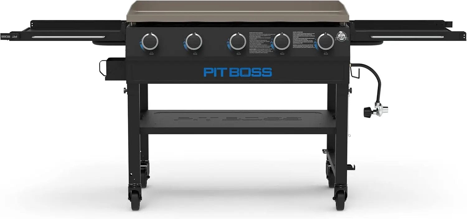 Pit Boss 11004 5-Burner with Folding Shelves Griddle, Black by GreenHaven Gardens