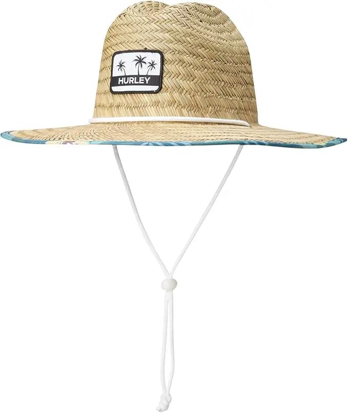 Hurley Women's Straw Hats - Real Straw Hat Medium Brim and Adjustable Chin Strap by GreenHaven Gardens