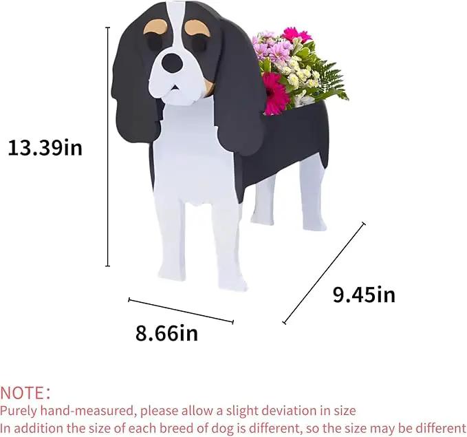 Cavalier King Charles Spaniel Dog Planter Plant Pots,Cute Garden Dog Flower Planter,Dog Planters Birthday Gifts for Women,Office,Indoor/Outdoor Decor（9.45 * 8.66 * 13.39in） by GreenHaven Gardens