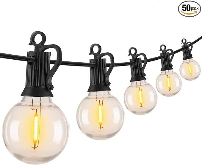Brightown Outdoor String Lights - 100 FT Patio Lights with 50 LED G40 Globe Plastic Bulbs, All Weatherproof Connectable Commercial Hanging Light for Outside Backyard Porch Cafe by GreenHaven Gardens