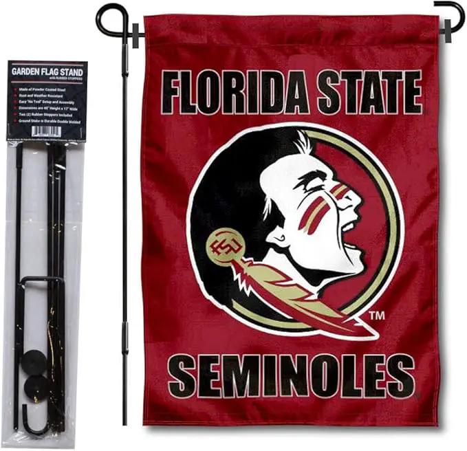 College Flags & Banners Co. Florida State Seminoles Garden Flag with Stand Holder by GreenHaven Gardens