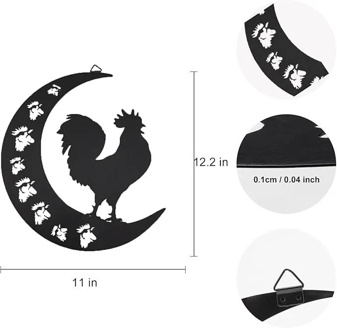 Rooster Metal Wall Art Outdoor Decor-12 Farmhouse Wall Decor Animal Cock Wall Hanging Decor Silhouette Wall Art for Farmhouse Kitchen Home Garden Wall Decoration by GreenHaven Gardens