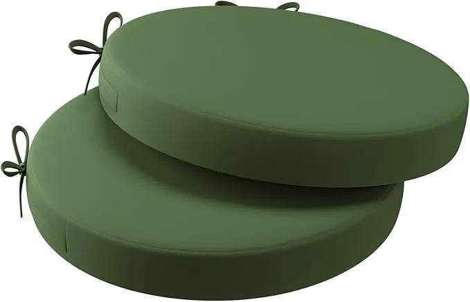 AAAAAcessories Outdoor Seat Cushions for Chairs, Waterproof, Fade-Resistant Patio Furniture Replacement Cushions, 15" x 15" x 2", Set of 2, Dark Moss by GreenHaven Gardens