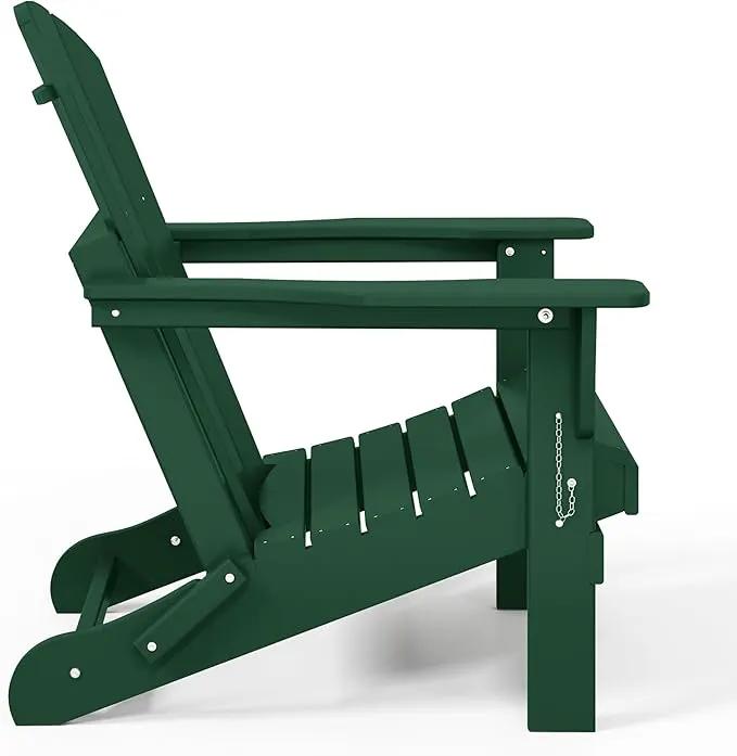 Westin Outdoors Laguna WO Home Furniture Adirondack Chair 4 PC Set Classic Outdoor Patio Folding Chair for Bon Fire Pit Lawn Backyard Beach Plastic Weather-Resistant (Dark Green) by GreenHaven Gardens