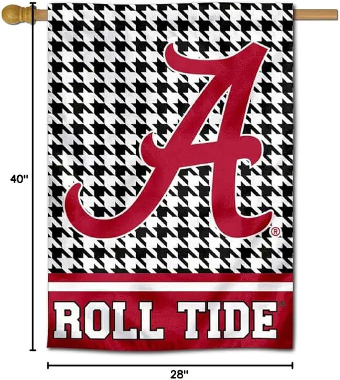 WinCraft Alabama Crimson Tide Houndstooth Pattern Double Sided House Flag by GreenHaven Gardens