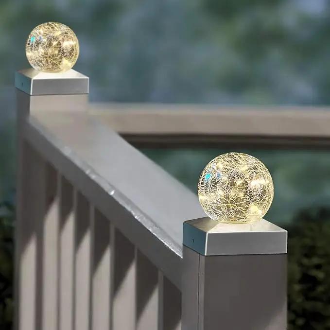 Solar Post Lights - Outdoor Post Cap Light for Fence Deck or Patio Garden Decoration Solar Powered Caps, LED Lighting, Lamp Fits 4x4 in - Warm White 4 Pack by GreenHaven Gardens