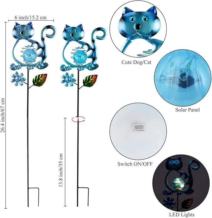 Solar Garden Lights Outdoor Decor,26.4''H Cat Figurine Light,Waterproof Decorative Garden Stakes for Lawn Patio Pathway, Solar Lights for Outside for Mom,Women,Cat Lovers by GreenHaven Gardens