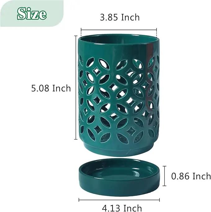 Orchid Pot 4 Inch, Orchid Pots with Holes & Saucers for Repotting, Breathable Slotted Orchid Pots Flower Plant Nursery Pot Green by GreenHaven Gardens