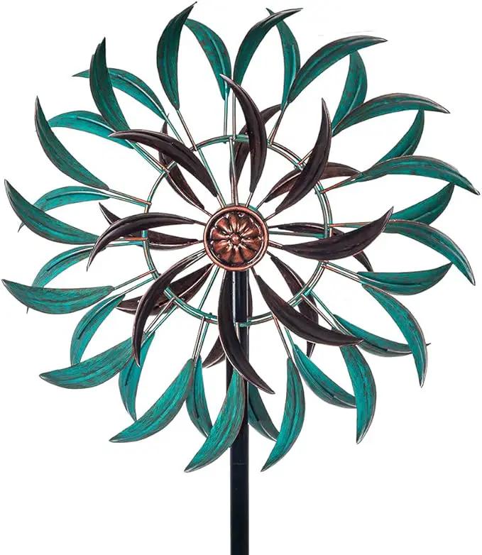 Stargarden Metal Wind Spinner,Two-Way Wind Sculptures,360 Degrees Kinetic Wind Spinners for Yard and Garden by GreenHaven Gardens