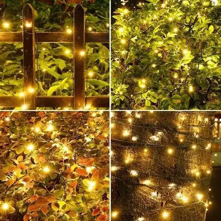 2-Pack Connectable 164FT 400LED Outdoor String Lights Waterproof, Twinkle Lights with 8 Modes, Christmas String Lights Green Wire for Holiday Party Christmas Decorations, Warm White by GreenHaven Gardens