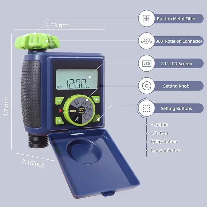 Single Water Timer Garden Irrigation Controller Sprinkler Hose Timer with Big Dial and Large LCD Screen Automatic Electronic Solenoid Valve by GreenHaven Gardens