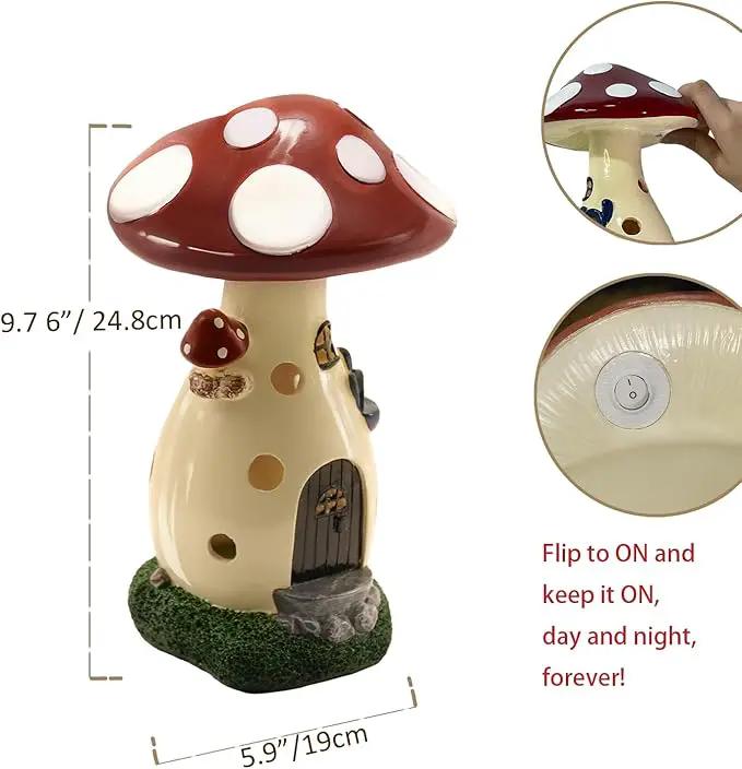 Fairy Houses for Outside - Solar Light Garden Decor, Solar Garden Decor, Waterproof Yard Mushroom Ornaments for Patio Lawn, Christmas, Birthdays, Unique Gift Ideas for Gardening Mom & Grandma by GreenHaven Gardens
