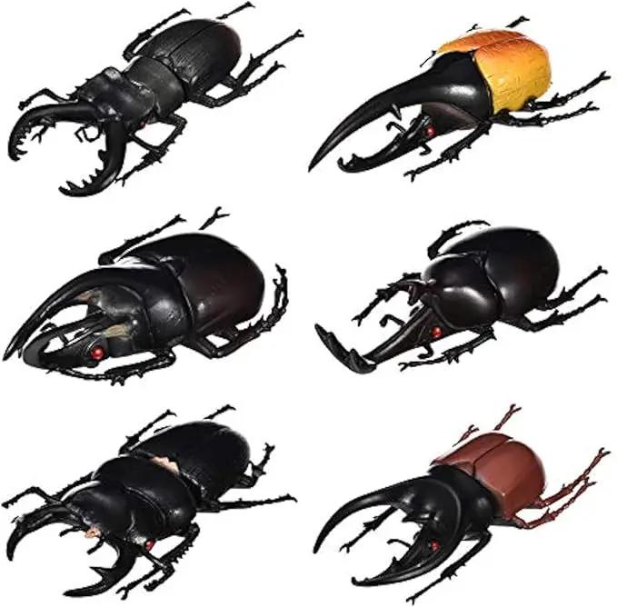 Hiawbon 5.5 inch Fake Beetle Simulated Beetle Model Realistic Plastic Beetle Figures for Fairy Garden Decoration, Set of 6 by GreenHaven Gardens