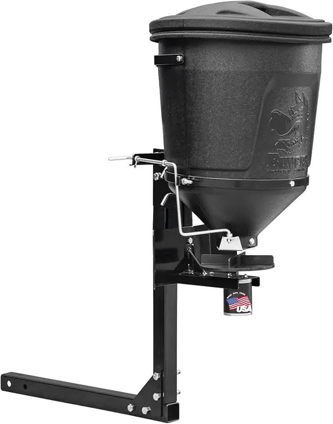 Buyers Products UTVS16 UTV Broadcast Spreader For Salt, Grass Seed, Fertilizer, Deer Feeder Seed and More, 150 lb. Capacity with Lid, UTV All Season Spreader by GreenHaven Gardens