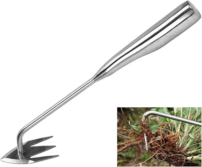 Weeding Artifact Uprooting Garden Weeding Tool, Upgraded Weed Removal Tool, Stainless Steel/Manganese Steel Weed Puller Manual Weeders for Home Gardening Yard Farmland (Stainless Steel) by GreenHaven Gardens
