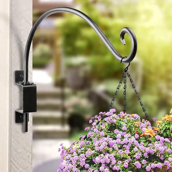 Qiang Ni Swivel Plant Hanger Bracket: Bird Feeder Hanger for Outdoor Wall Mount (22 - A, 22 Inch) by GreenHaven Gardens
