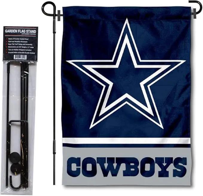 WinCraft Dallas Garden Flag with Stand Holder by GreenHaven Gardens