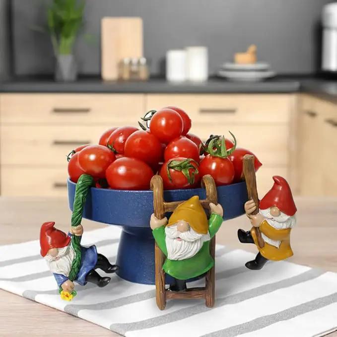 Set of 3 Garden Gnome Statues for Plant Pots Whimsical Climbing Dwarf Figurines Outdoor Garden, Patio, and Home Decor (A) by GreenHaven Gardens